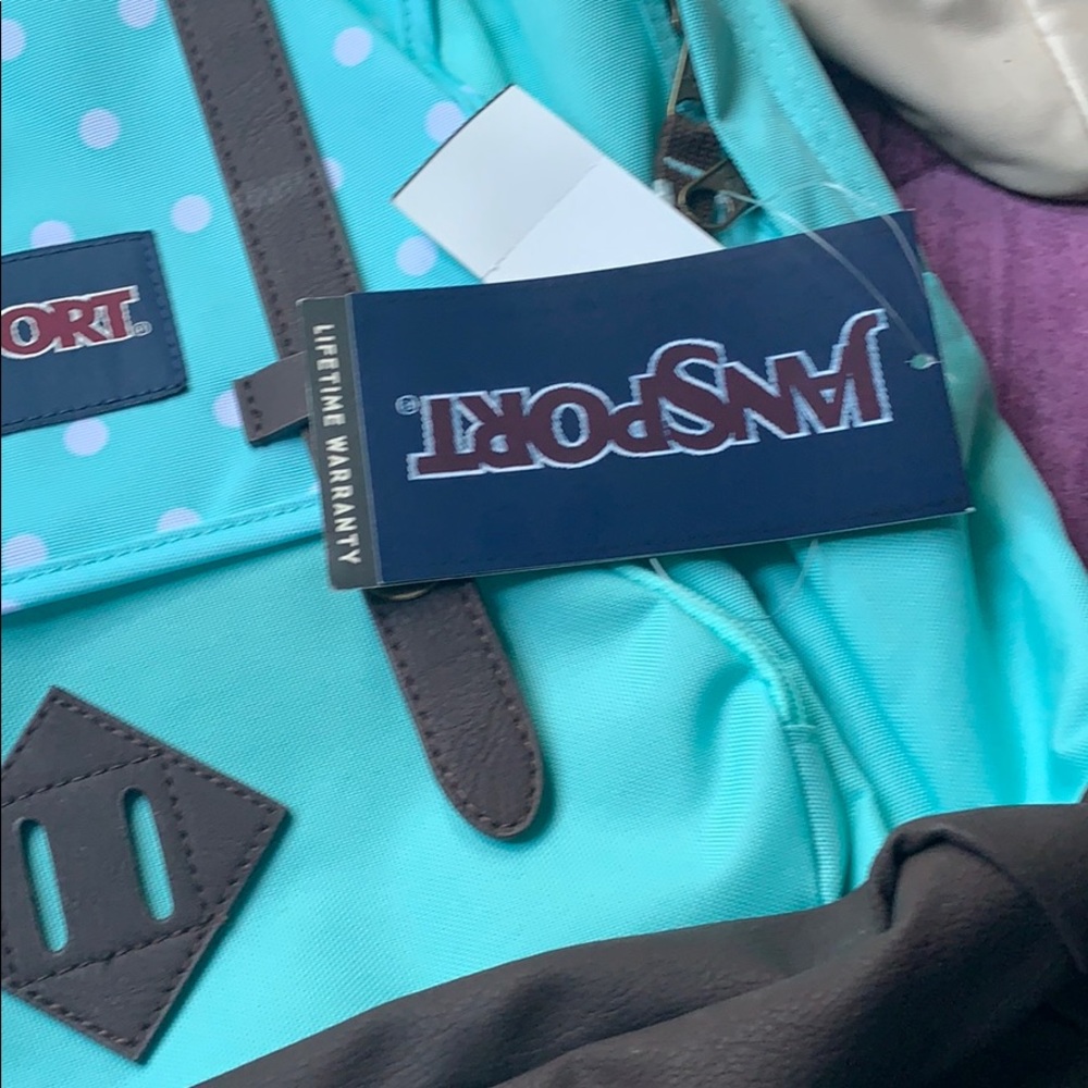 Jansport light blue polka dot Backpack - Picture 6 of 8